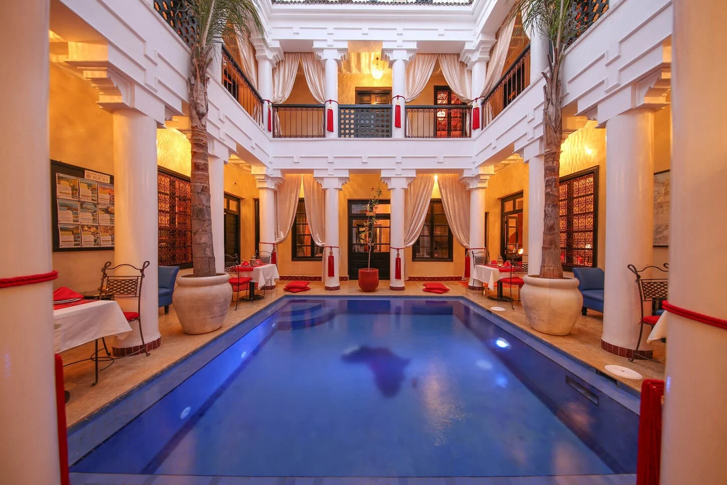 Riad Africa rooftop restaurant and swimming pool in Marrakech medina