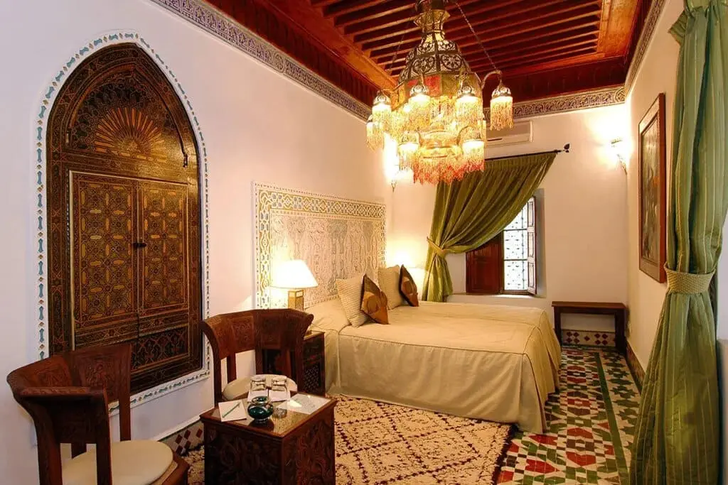 Andalusian patio and luxury pool at Riad Palais Sebban Marrakech