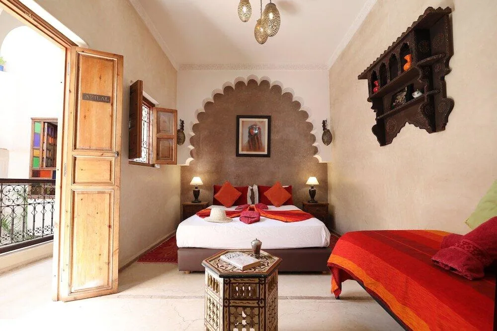 Indoor pool and rooftop terrace at Riad Sidi Mimoune Spa Marrakech
